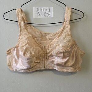 Lace Satin Women's Bra - Beige